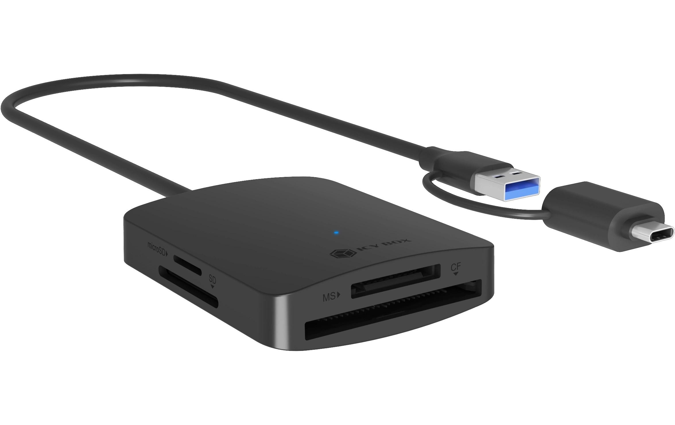 Card Reader Extern IB-CR302-CU34-in-1 Kartenleser mit USB 3.2 Gen 1 Type-A + Type-C