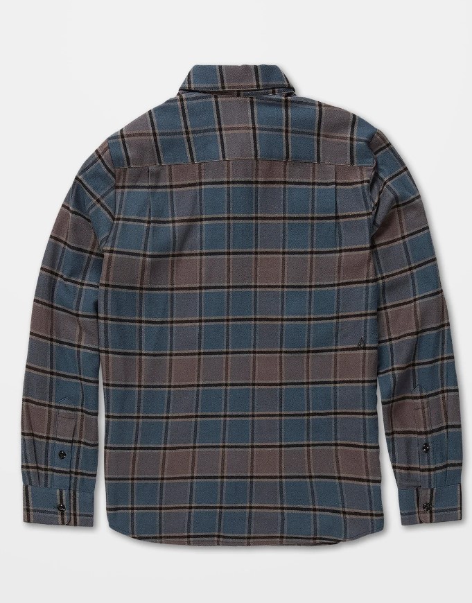 Volcom Caden Plaid LS Youth Marina Blue