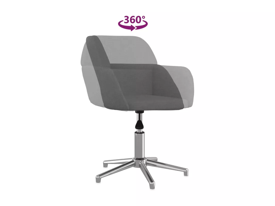 Chaise pivotante de bureau Gris clair Tissu