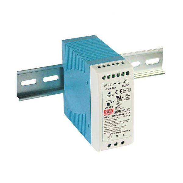 Mean Well Fonte de Alimentação em Trilho DIN Industrial AC-DC 24VDC 1.7A - MDR-40-24