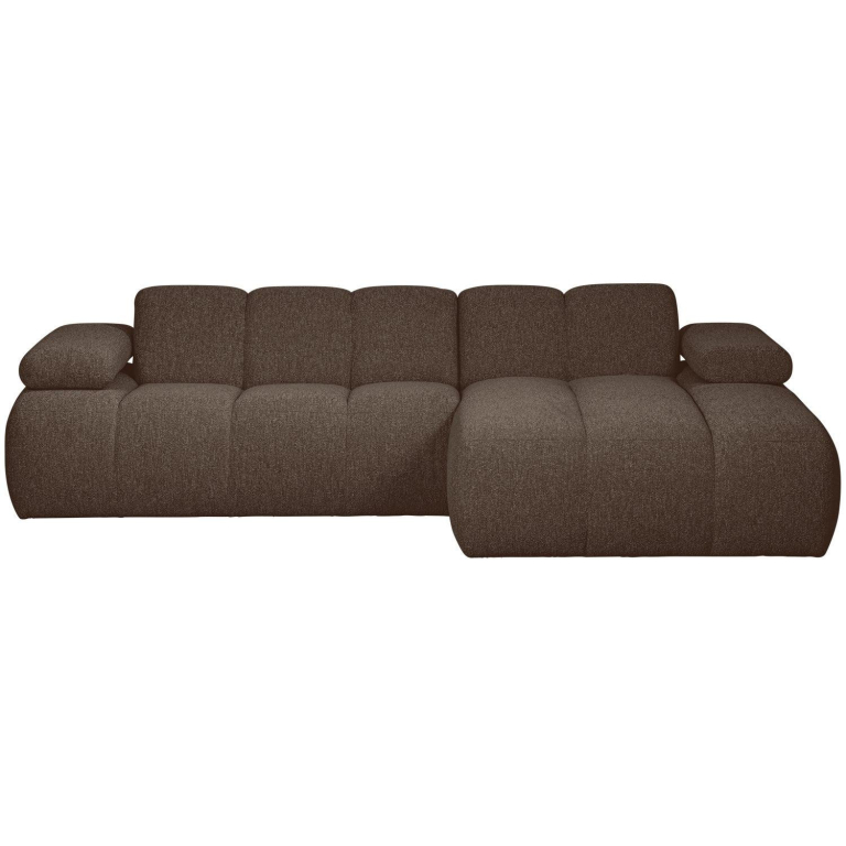 WOOOD Mojo bank chaise longue rechts bouclé bruin