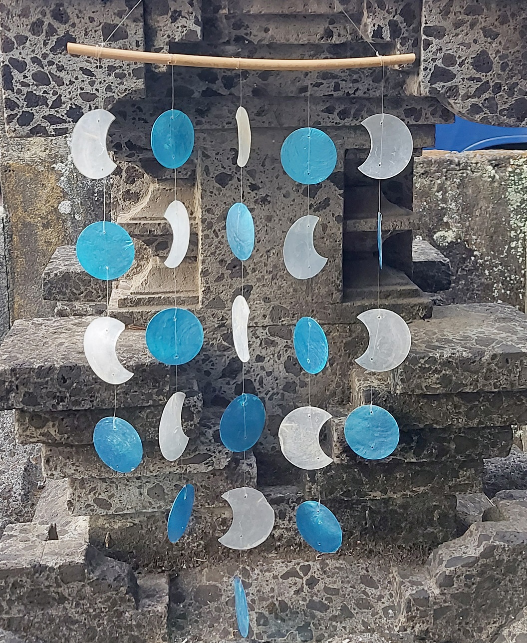 Windspiel 'Mond und Eclipse', blau, weiß, H 50 cm, B 30 cm günstig bestellen