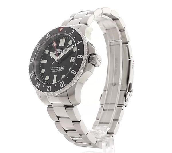 Depth Charge Stainless Steel Black Dial Dive Watch