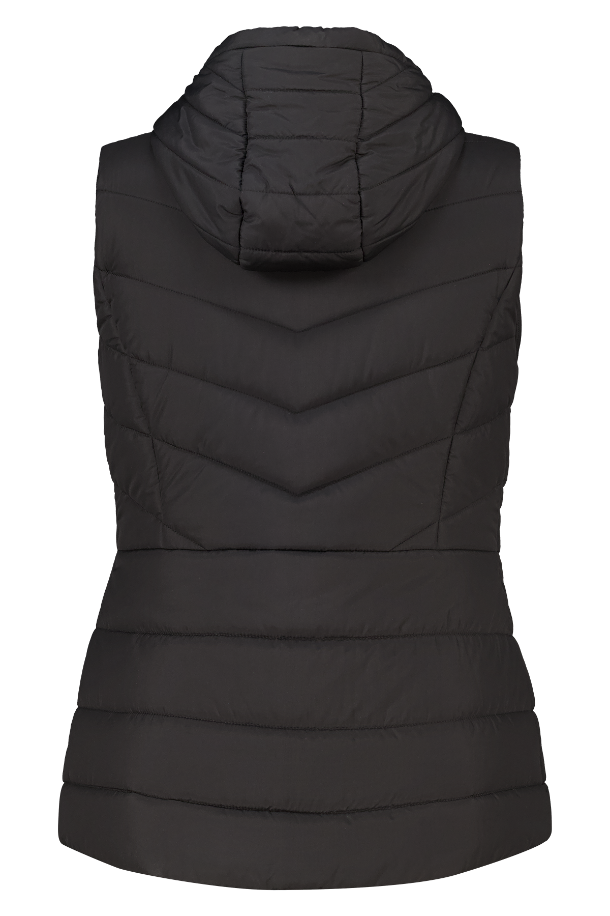 Gewatteerde bodywarmer met capuchon Zwart