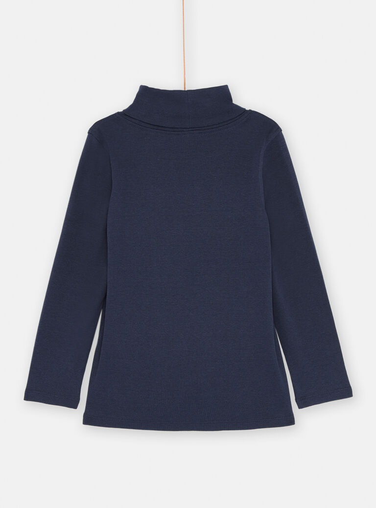 Sous-pull bleu nuit à motifs engins de chantier pour garçon