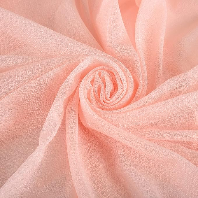 (2er Set) 550x75cm Polyester Hochzeit Vorhang Drapierstoff für Hochzeitsbogen Freihand Deko Gardine Party Foto Requisite - Rosa