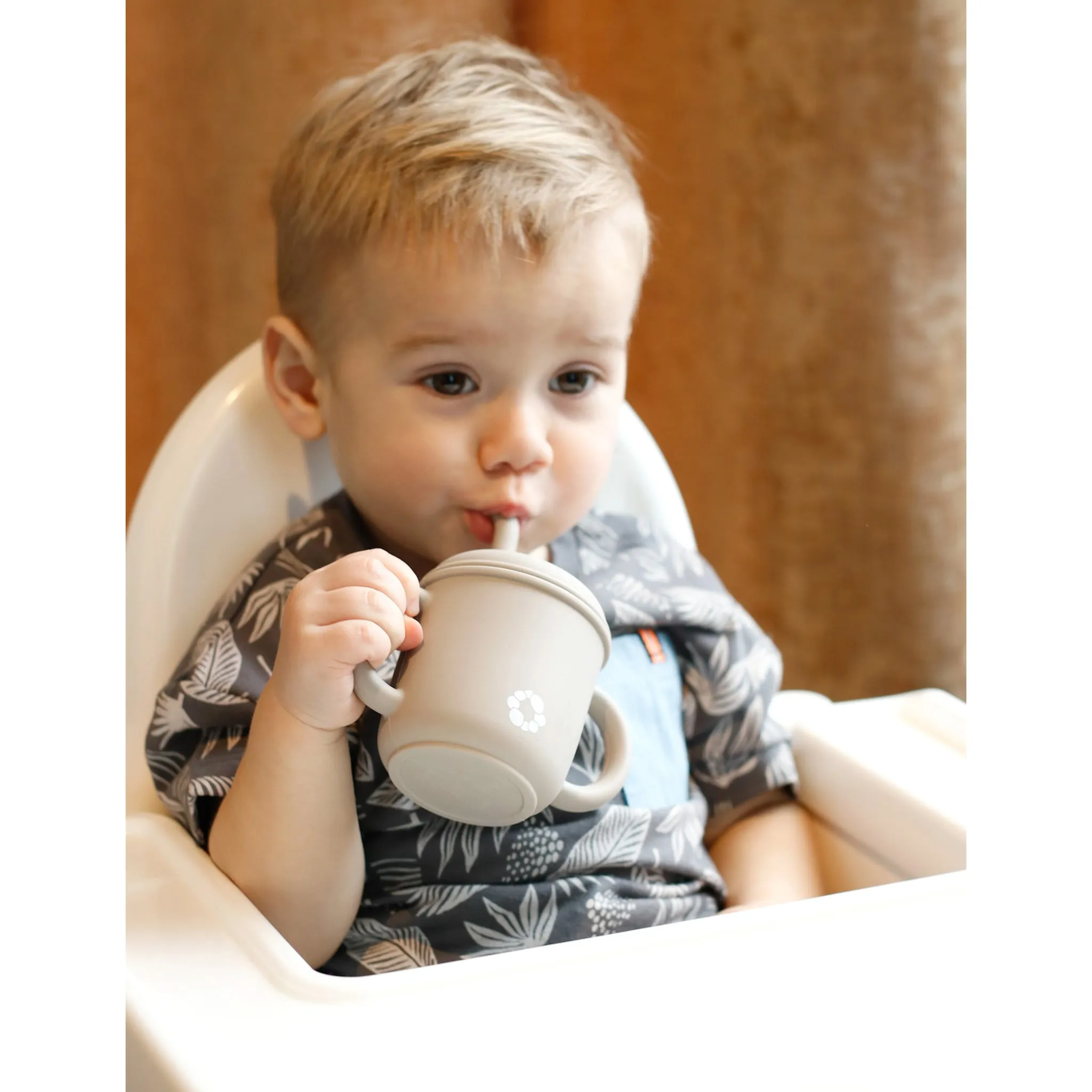 Bulle Gobelet Paille en Silicone - Taupe
