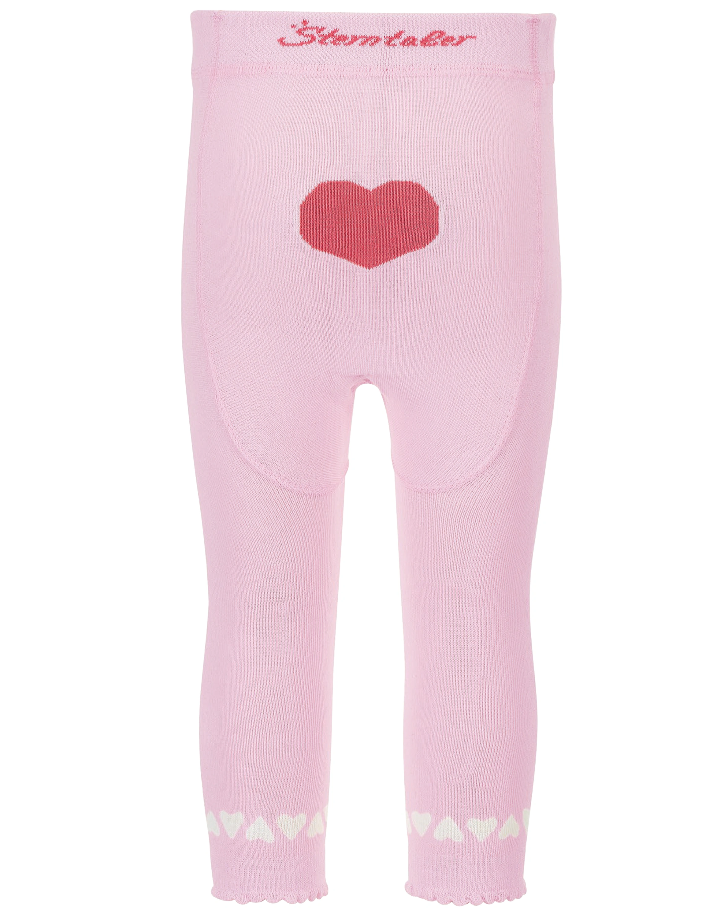 Leggings HERZEN & TUPFEN 2er-Pack in grau melange/rosa