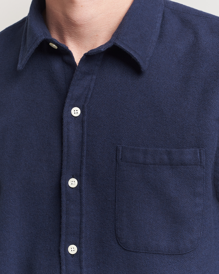 Colorful Standard Organic Flannel Shirt Navy Blue