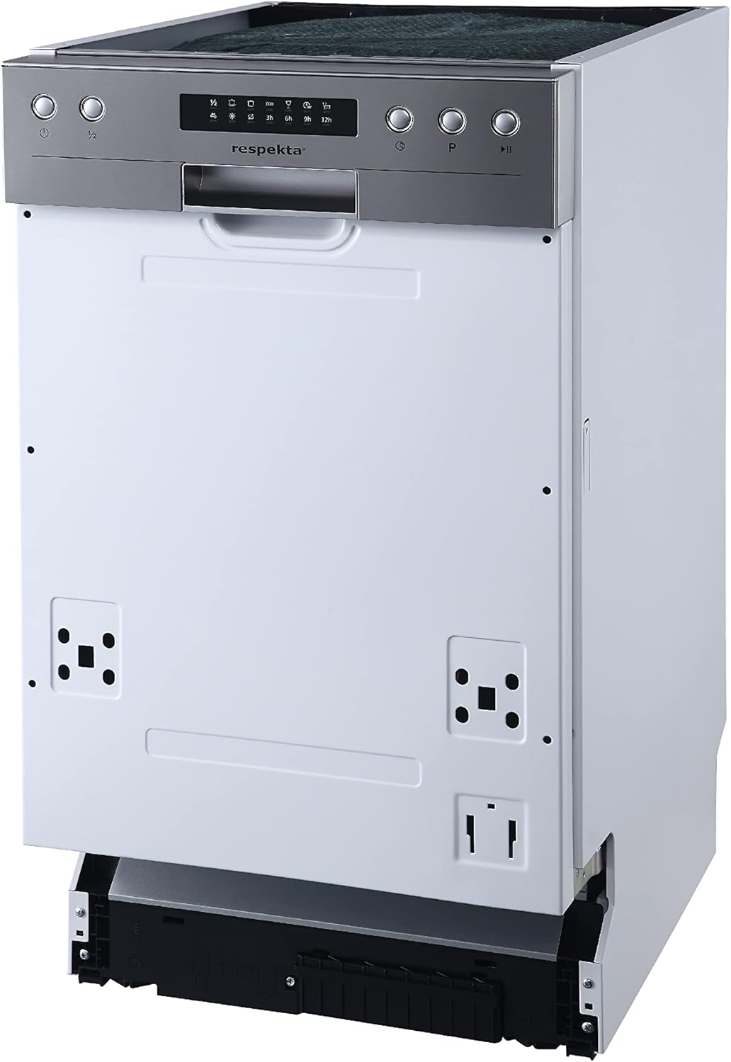 Respekta Spülmaschine teilintegriert 45 cm / Einbau-Geschirrspüler mit flexiblem Besteckkorb / 6 Programme / Startzeitvorwahl / 9 Maßgedecke / LED-Display / GSP45TIDM