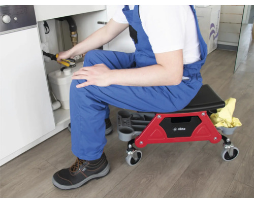 Werkplaatsrolstoel RIKTA rolkruk 37x37x68 cm (BxHxL), maximaal draagvermogen 135 kg