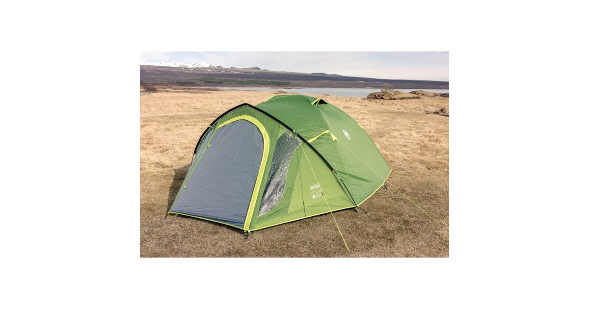 ColemanDarwin 4 Plus koepeltent  (Donkergroen/lichtgroen, met voorbouw, model 2025)