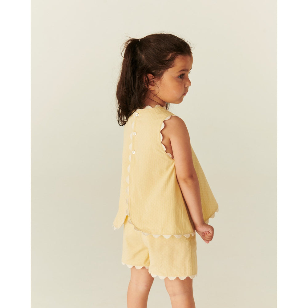 Køb COPENHAGEN COLORS Pale Yellow Comb. Deco Top & Shorts Sæt