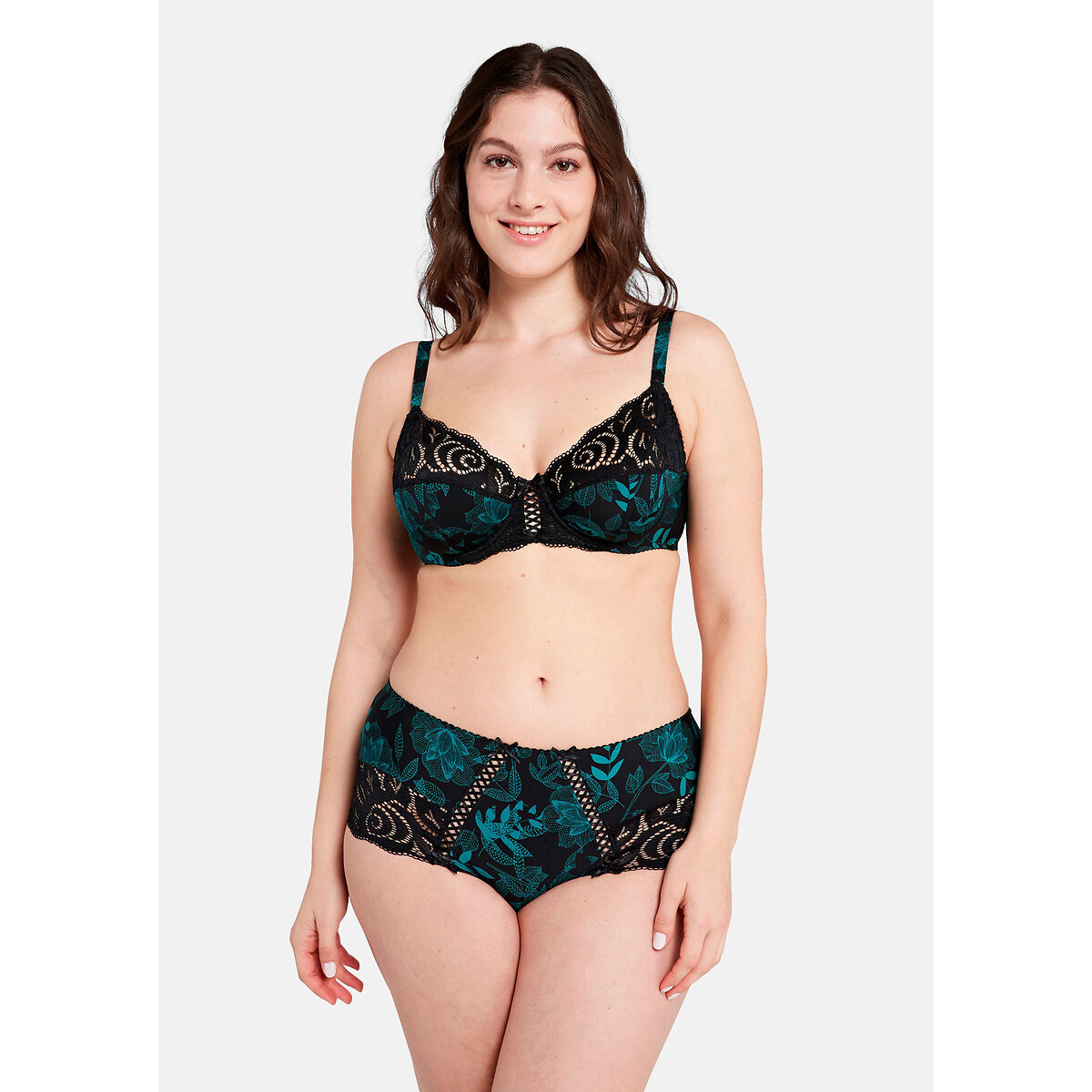 SANS COMPLEXE<br>Calça hipster em renda e microfibra Amélie
