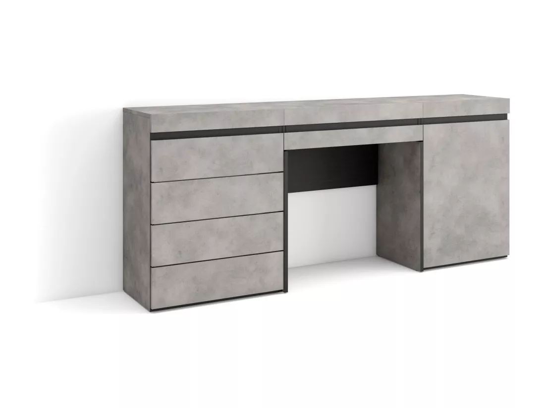 Coiffeuse, 177x35x75 cm, Avec tiroir, Commode, Buffet, Ciment