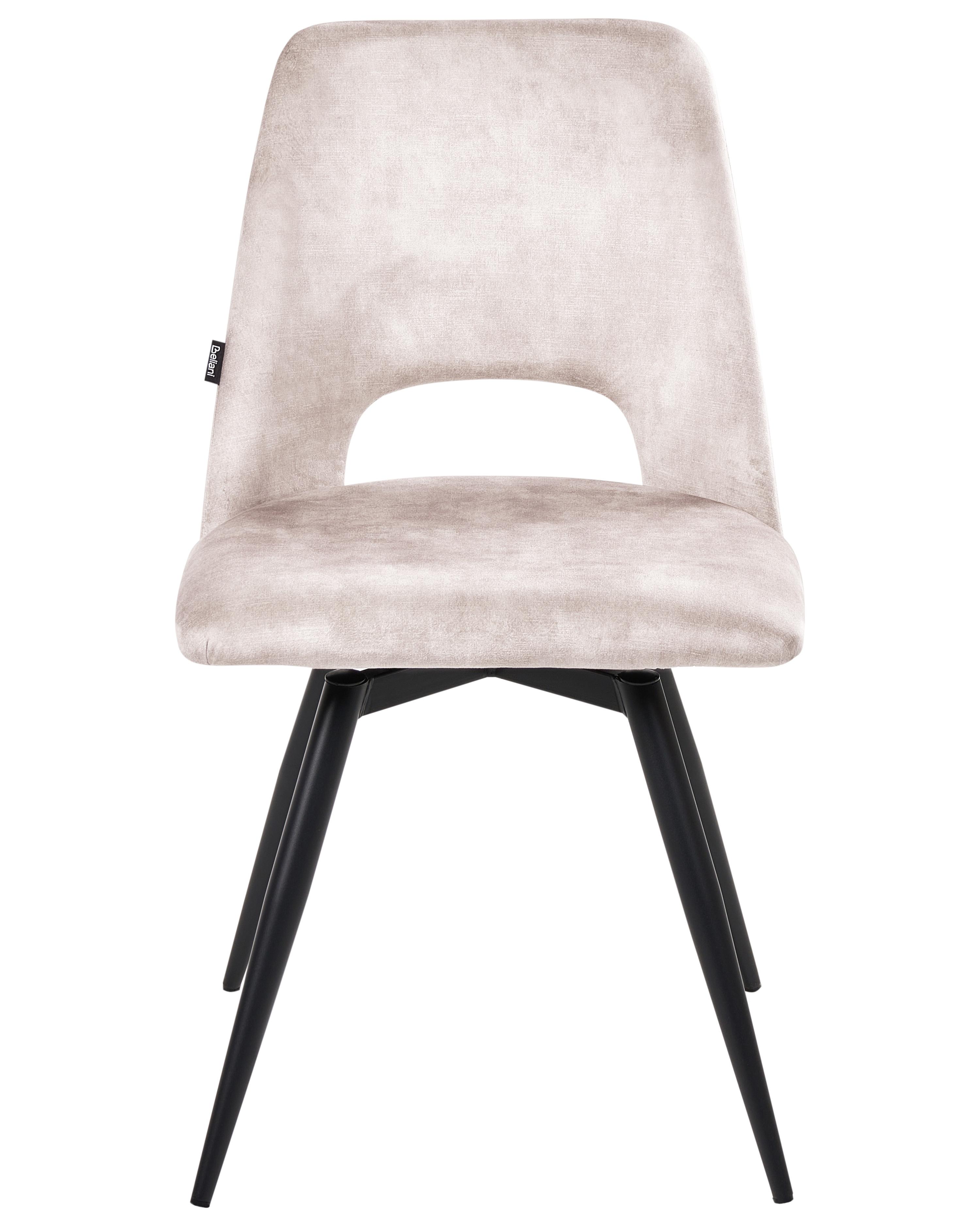 Set van 2 eetkamerstoelen draaibaar HALLETT Fluweel Lichtbeige
