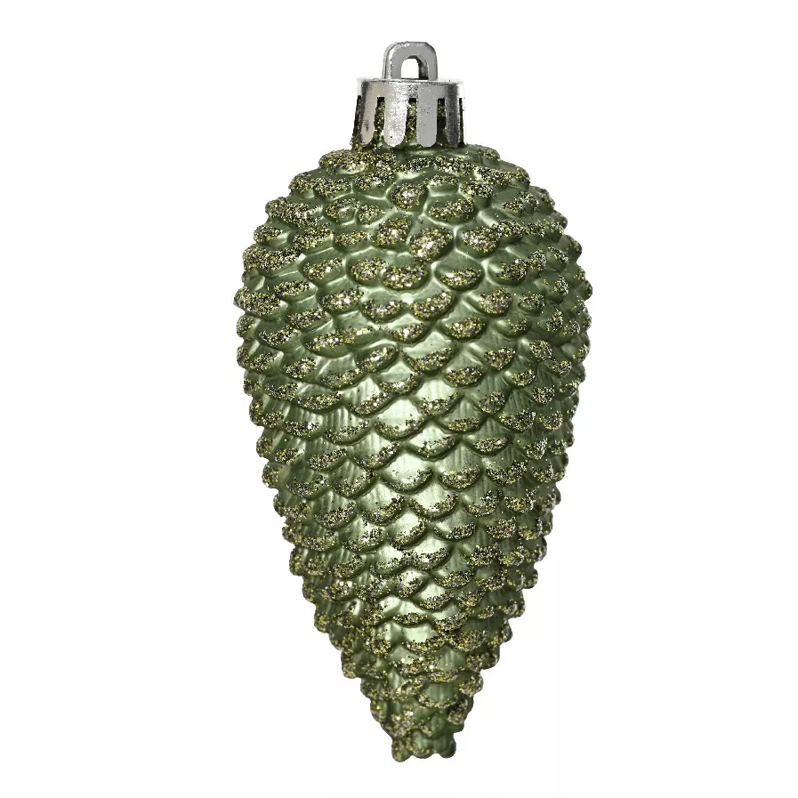 Lot de 6 pommes de pin à suspendre (H8 cm) Alpine Vert romarin