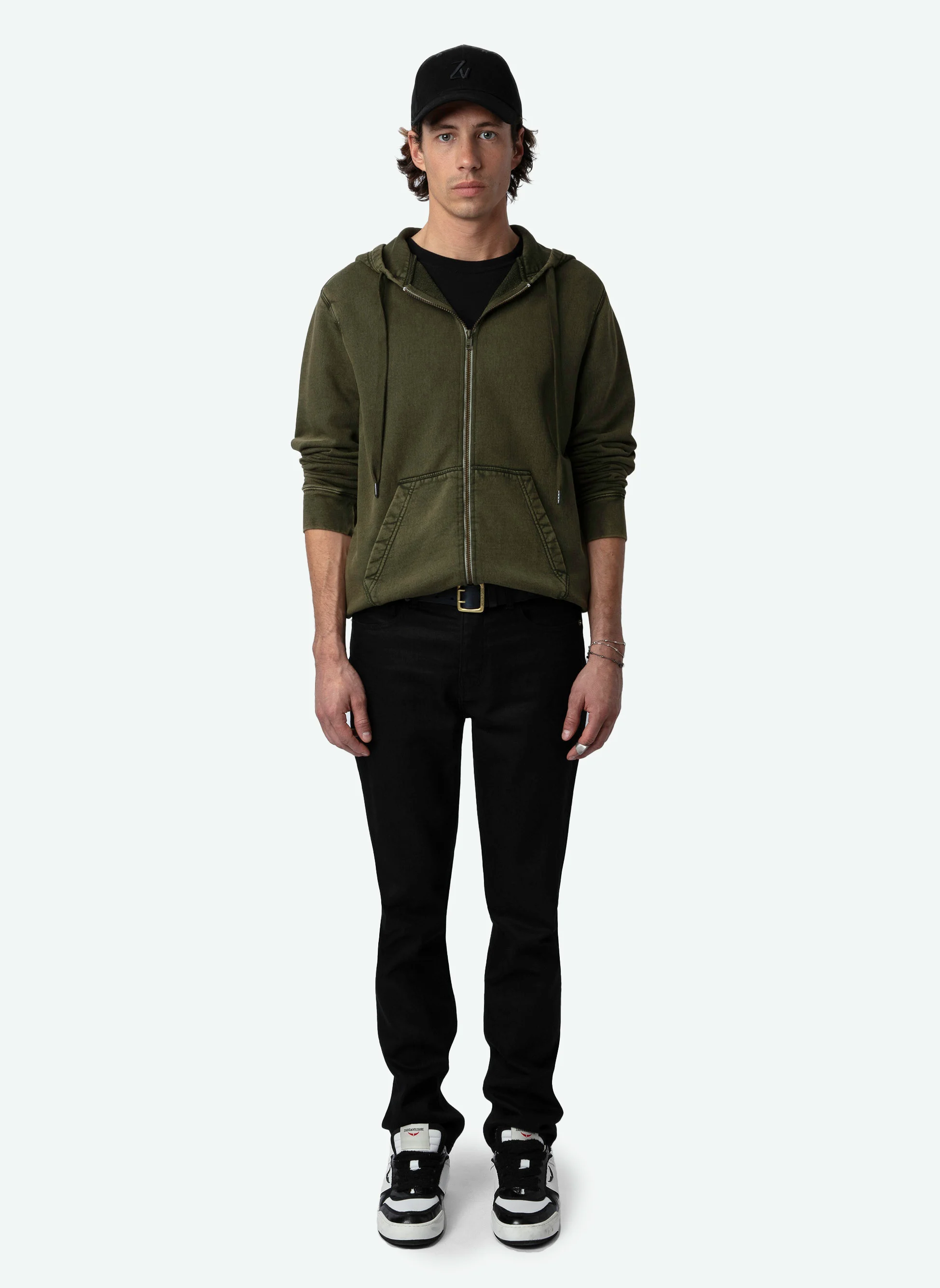 SONNY - Sweat à capuche droit en coton bio | Vert