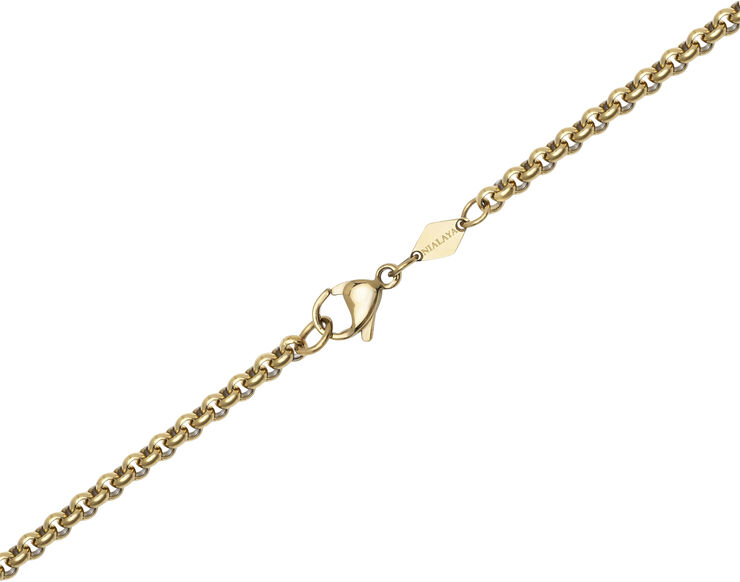 Nialaya Men's Golden Talisman Necklace with Arrowhead, Red Ruby CZ D Gold