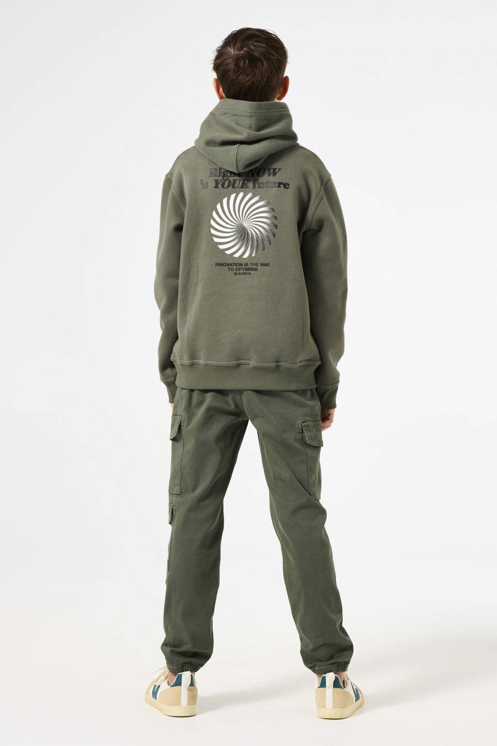 Garcia sweater met printopdruk olijfgroen