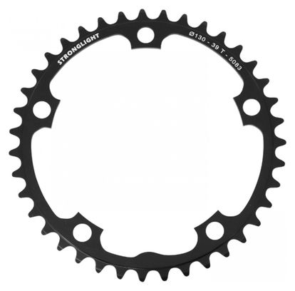 PLATEAU ROUTE 5BRA D.130 STRONGLIGHT DURAL 39DTS INTERIEUR NOIR TYPE SHIMANO 8-9V.