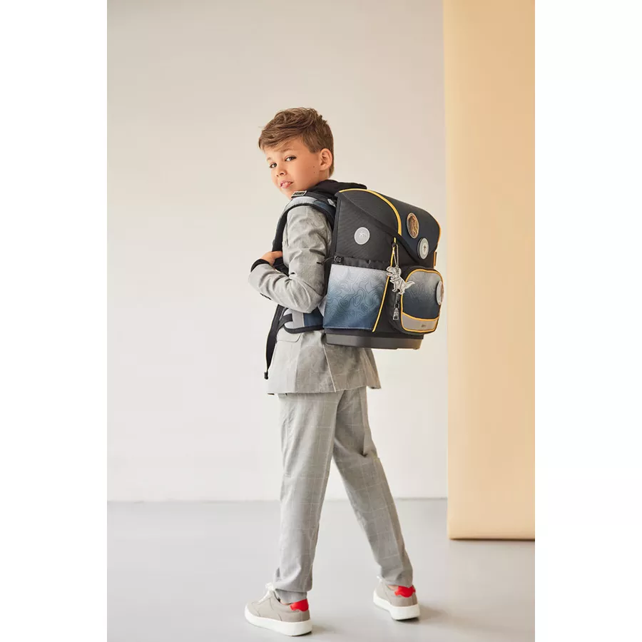Belmil Schulranzen Premium Compact Plus Set 5-teilig Black Grey