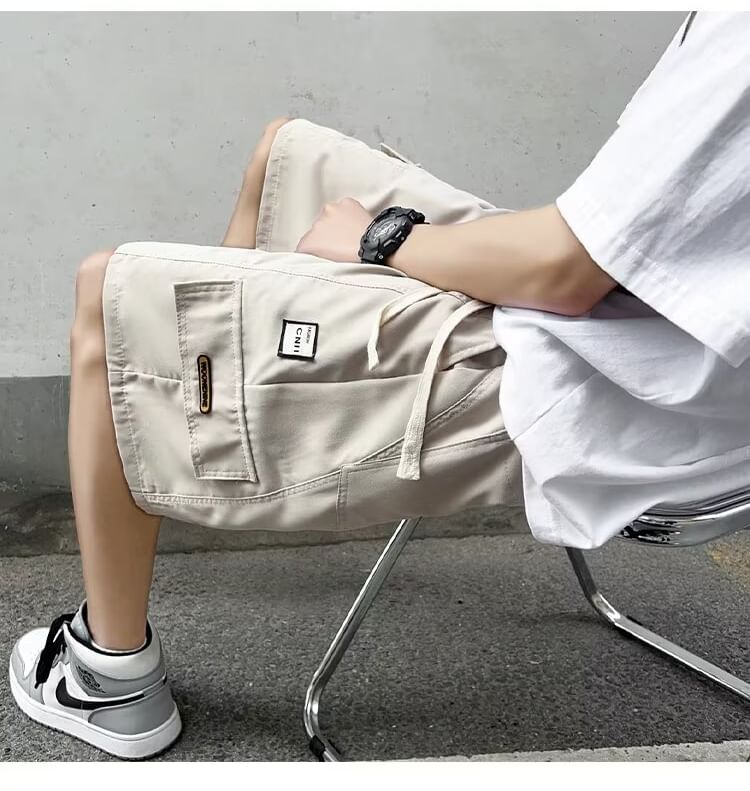jaywoon - Cargoshorts met trekkoord in de taille en wijde pijpen