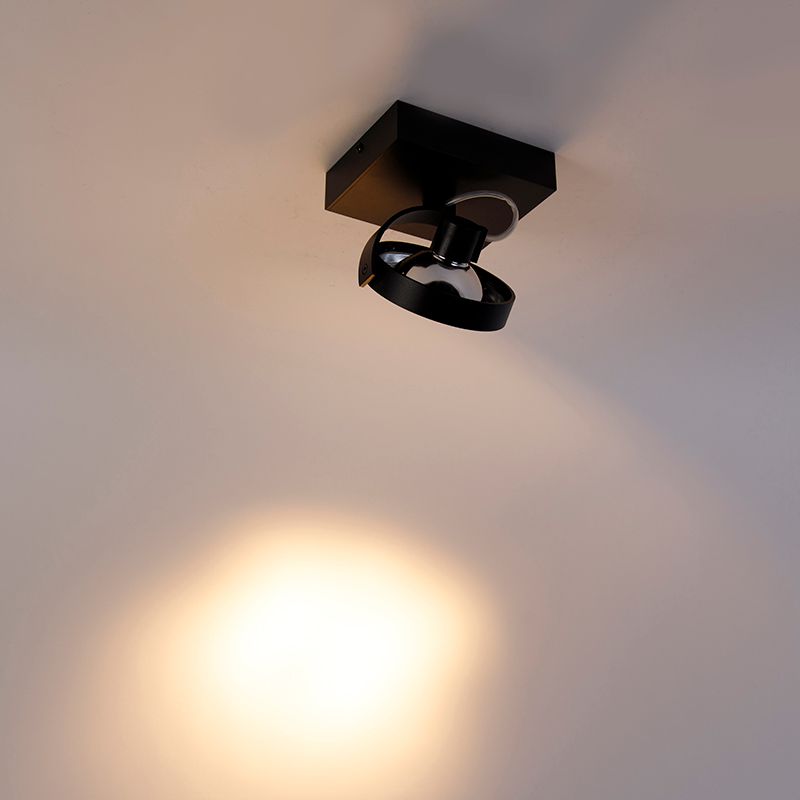 Design plafondspot zwart draai- en kantelbaar - Go
