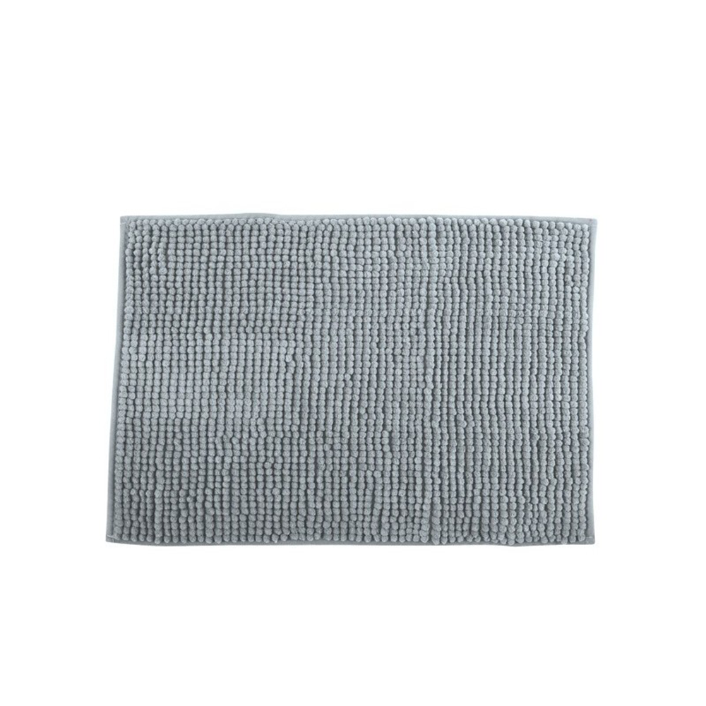 (40x60cm) Chenille Mikrofaser Badteppich Anti-Rutsch Dusch Matte Badewannen Vorleger (141643) - Hellgrau
