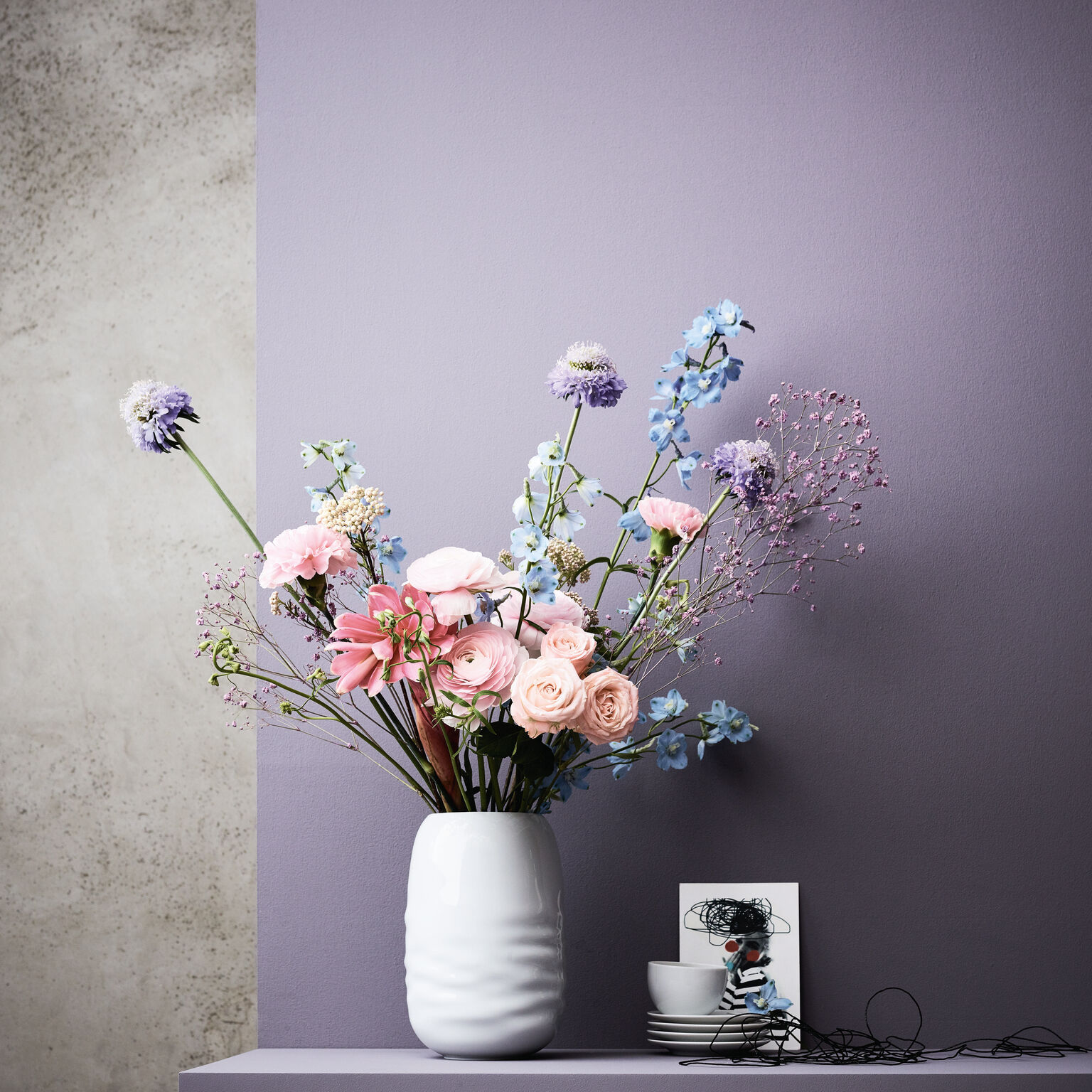 Vesi Wavelets weiss Vase 20 cm