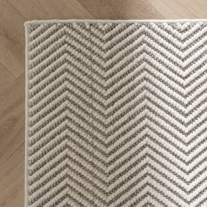 Duurzaam vloerkleed - Lorre Lines Creme/Grijs