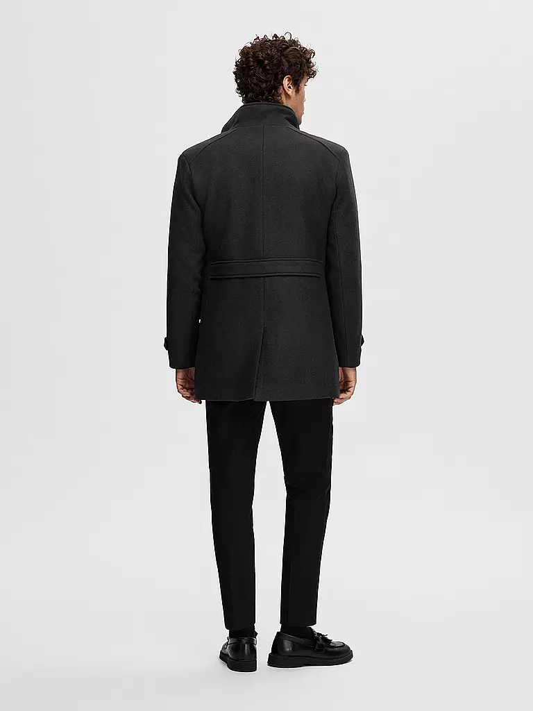 SELECTED Wollmantel SLHNEW schwarz