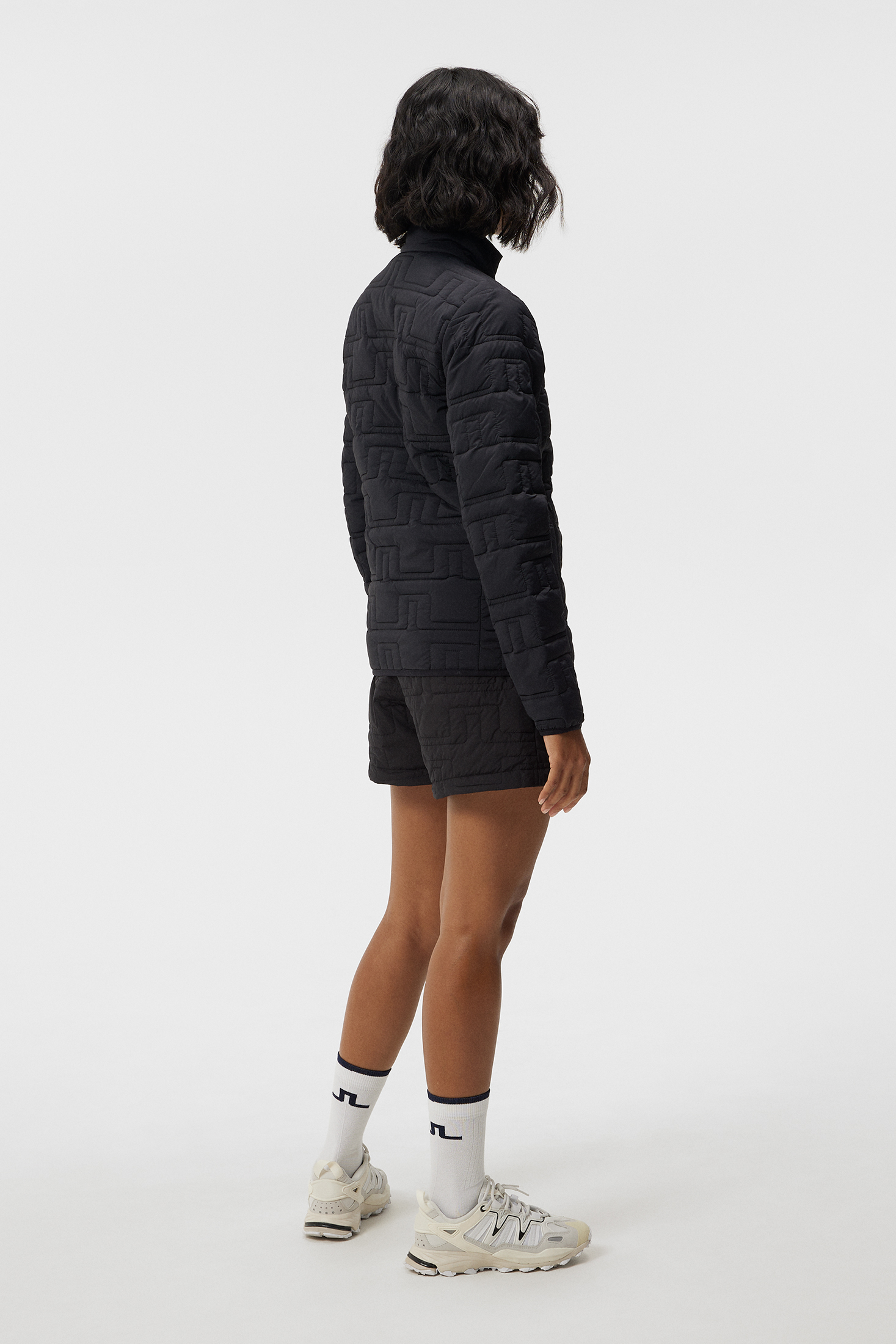 Marble Quilted Jacket Dame Black