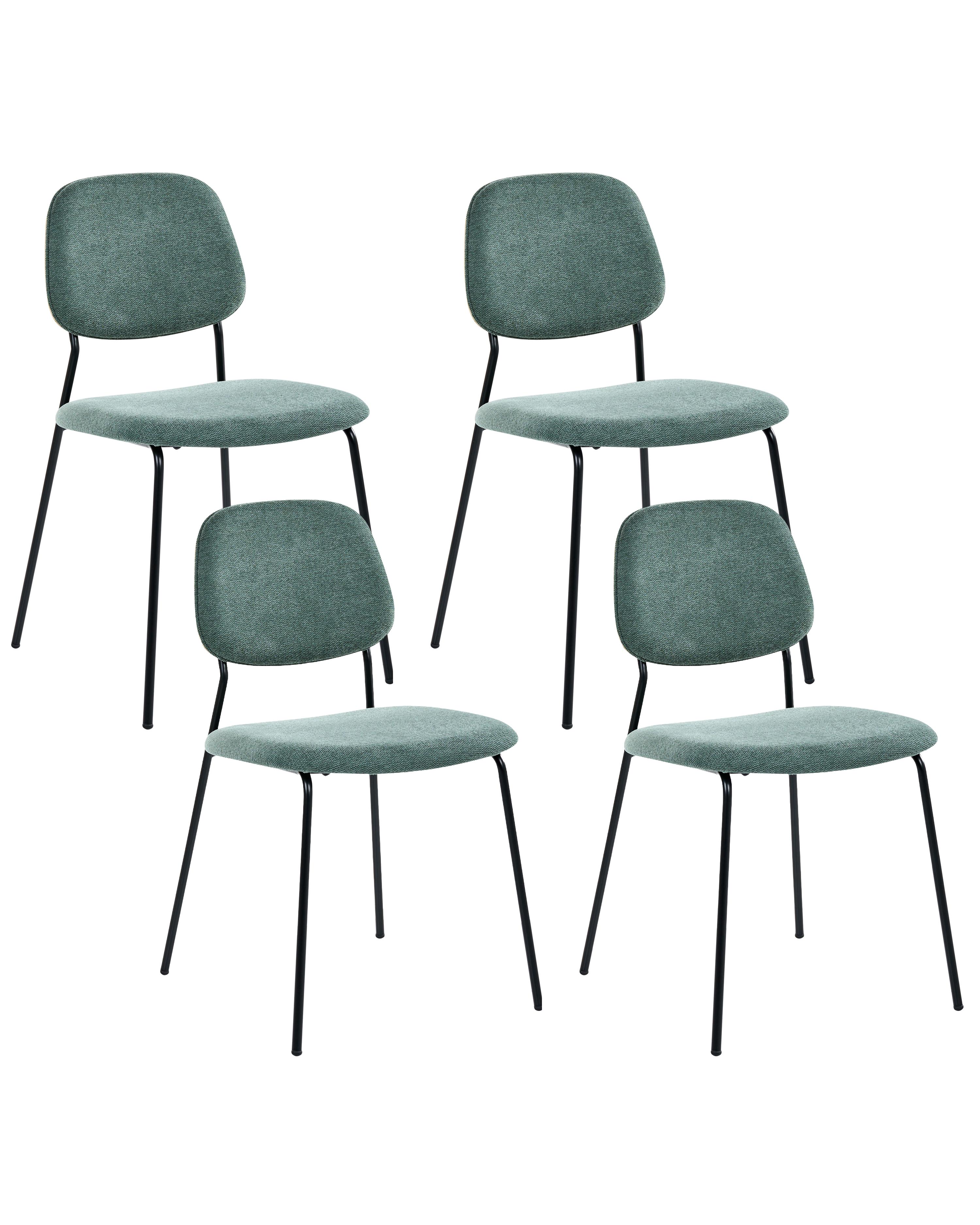 Set van 4 eetkamerstoelen RILEY Stof Groen
