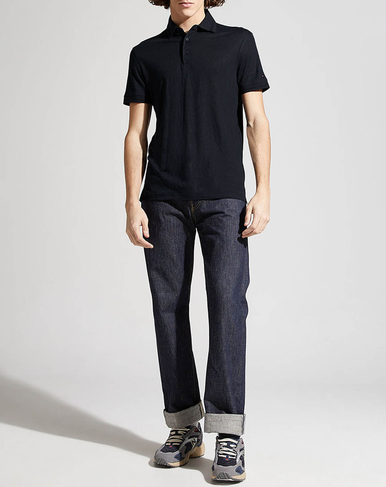 Tommy Hilfiger Polo en Lin mélangé Premium bleu marine