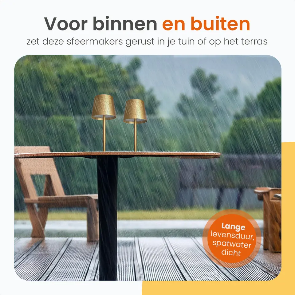 Goliving Tafellamp Oplaadbaar – Draadloos en dimbaar – Moderne touch lamp