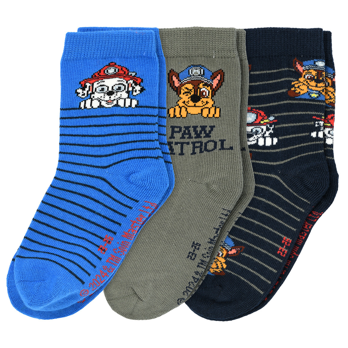 Topolino 3 Paar PAW Patrol Socken im Set dunkelblau / dunkeloliv / blau