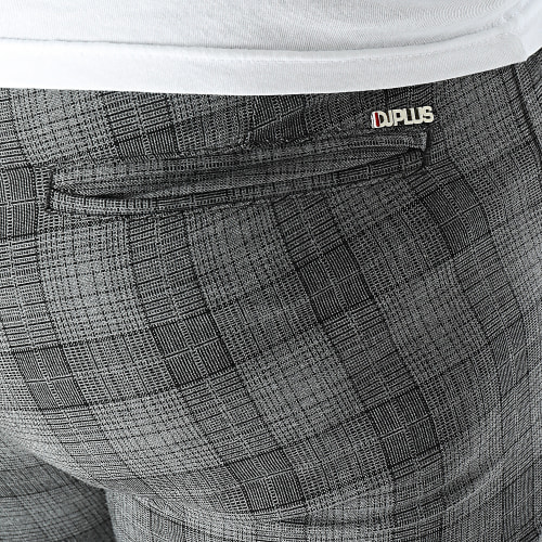 Pantalon A Carreaux Gris