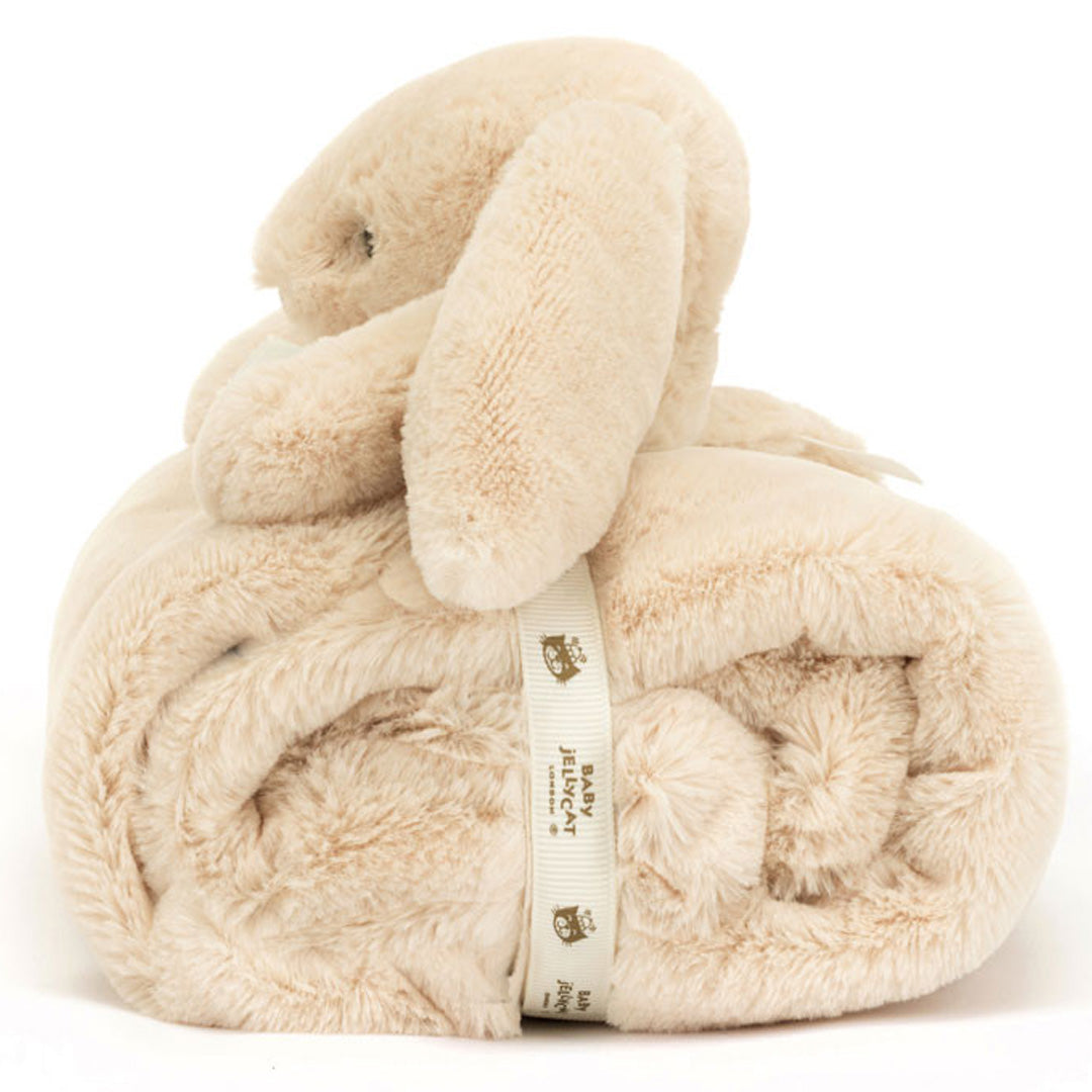 jellycat knuffeldekentje bashful konijn luxe - willow - 70x56 cm