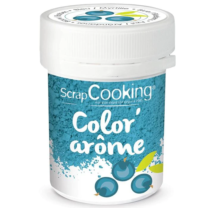 Colorant alimentaire bleu - arôme myrtille 10 g Scrapcooking