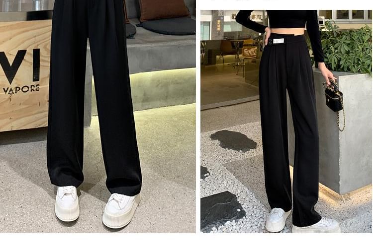Jaqmine - Asymmetrische, rechte broek met hoge taille (verschillende ontwerpen)