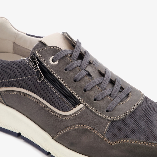 Hush Puppies leren heren sneakers grijs