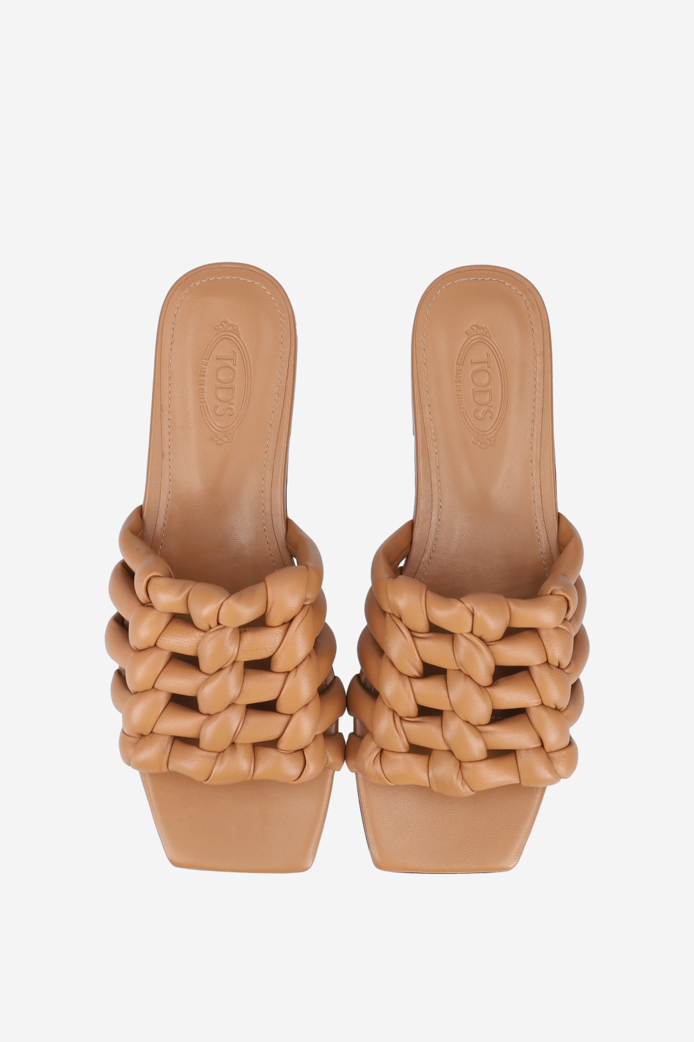 Leather braided sandals