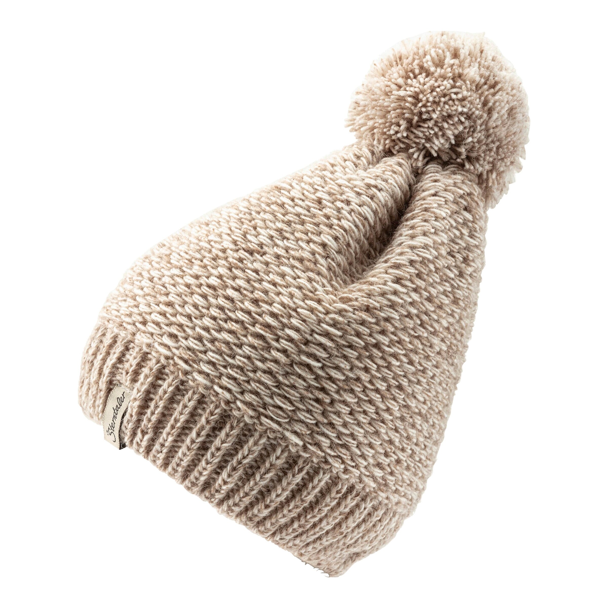 Sterntaler Winter-Strickmütze Bommel beige