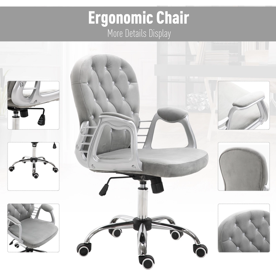 HOMCOM Drehstuhl im eleganten Design grau