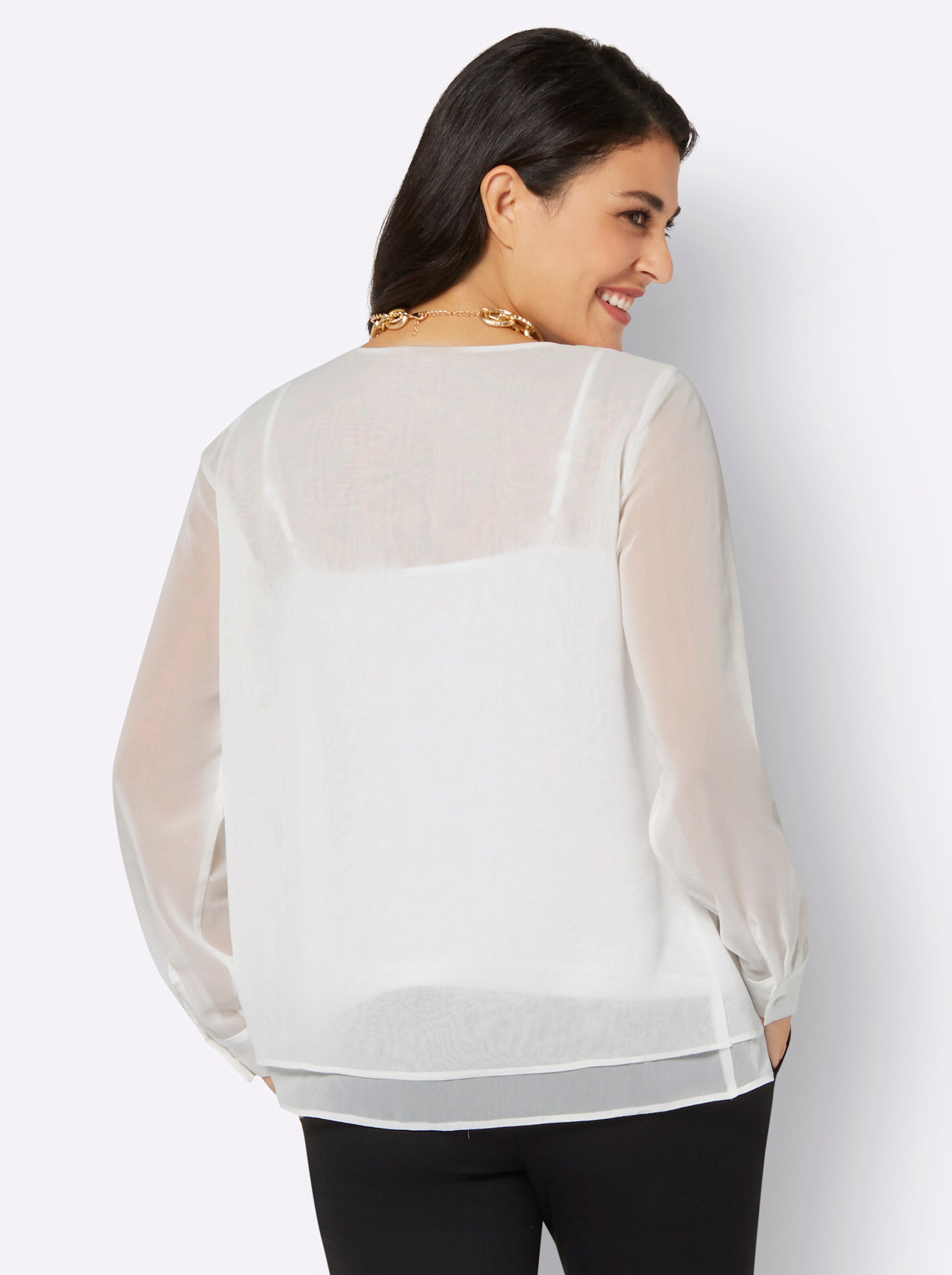Bluse in ecru