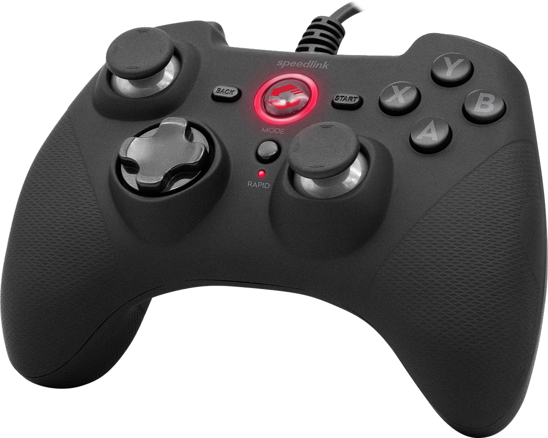 SPEEDLINK RAIT Gamepad - for PC/PS3/Switch/OLED, rubber-black