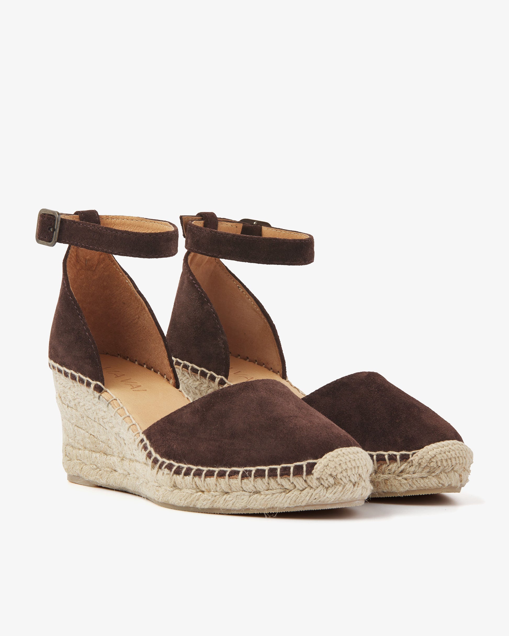 VIA VAI bruine espadrilles Flora Braid