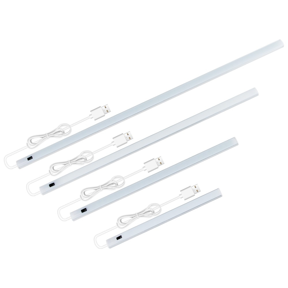 (40cm) Dimmbare USB LED Lichtleiste mit Gestensteuerung und 35 LED's   Klebe Halterung - Kaltweiss