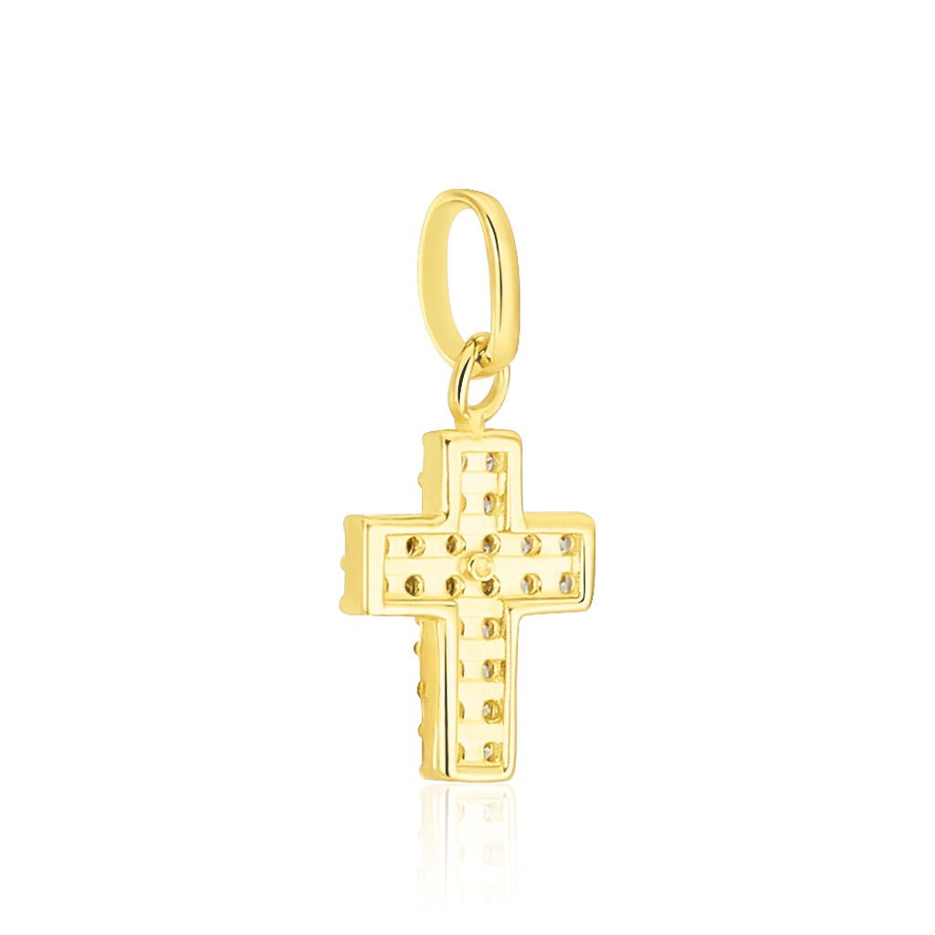 Pendentif Canice Croix Or Jaune Oxyde De Zirconium